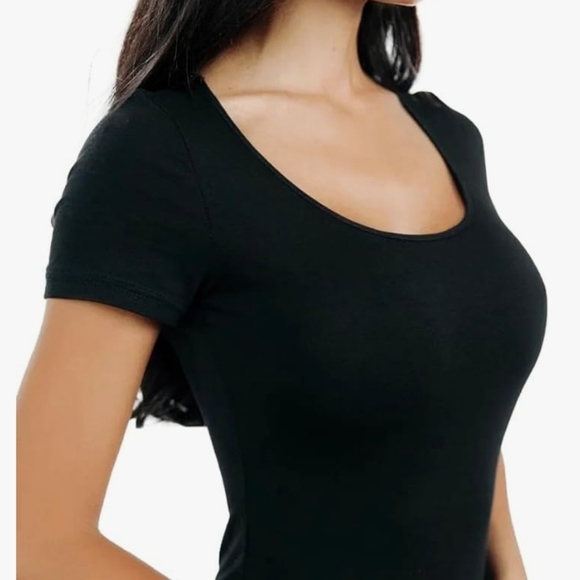  Women's Bodysuits Round Neck Short Sleeve - Picture 5 of 8